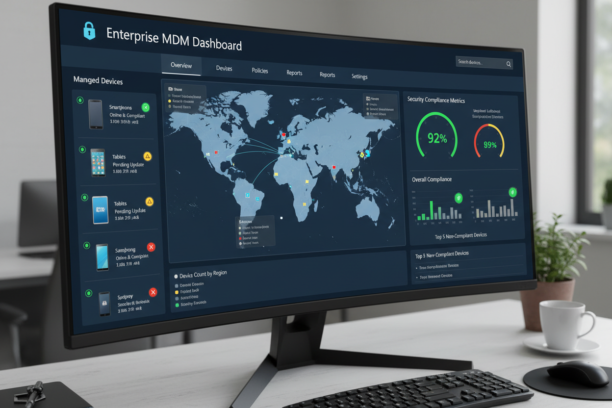 MDM dashboard showing managed devices