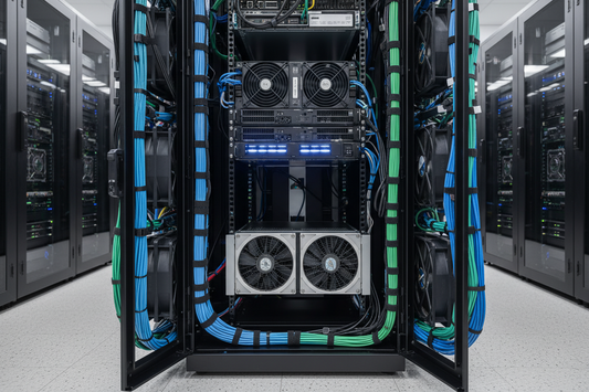 New modern server installed in data center