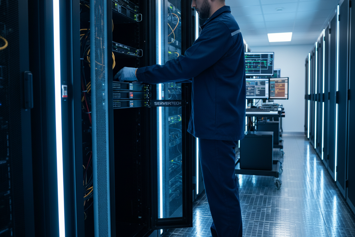 Technician Installing Server Hardware
