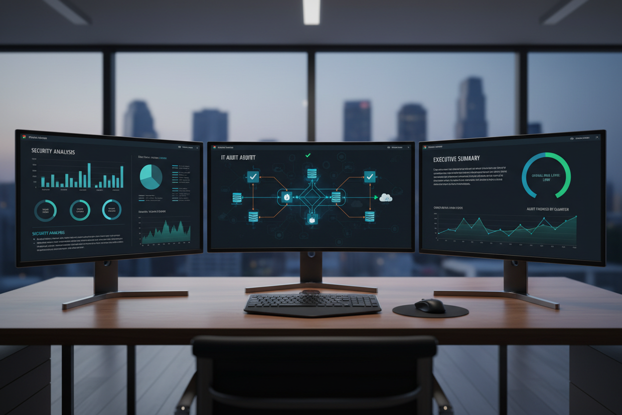 IT audit report with detailed charts and analysis