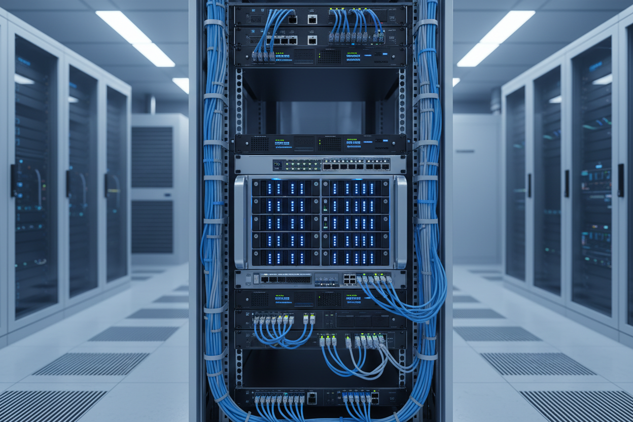 NAS system installed in data center rack
