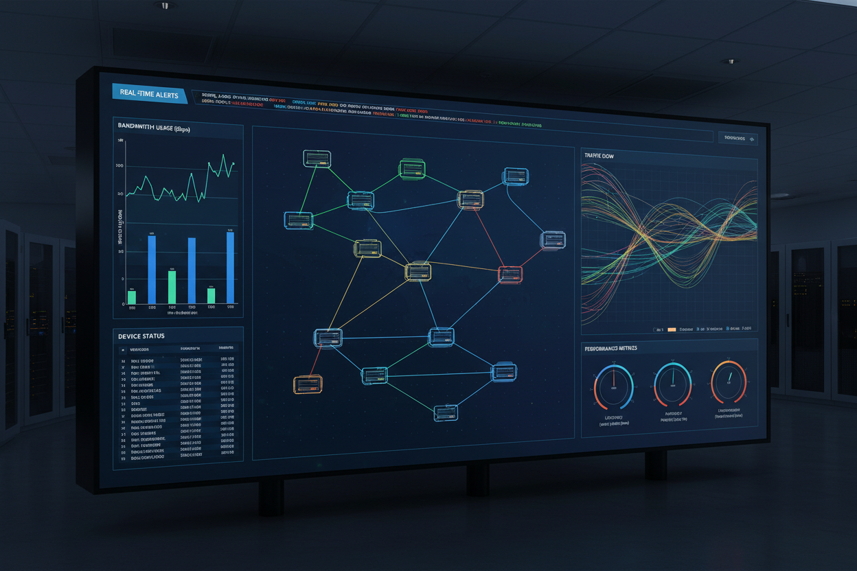 Network monitoring dashboard with real-time metrics