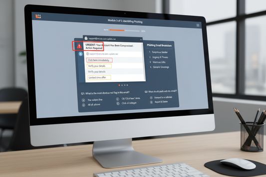 Interactive cybersecurity training module interface