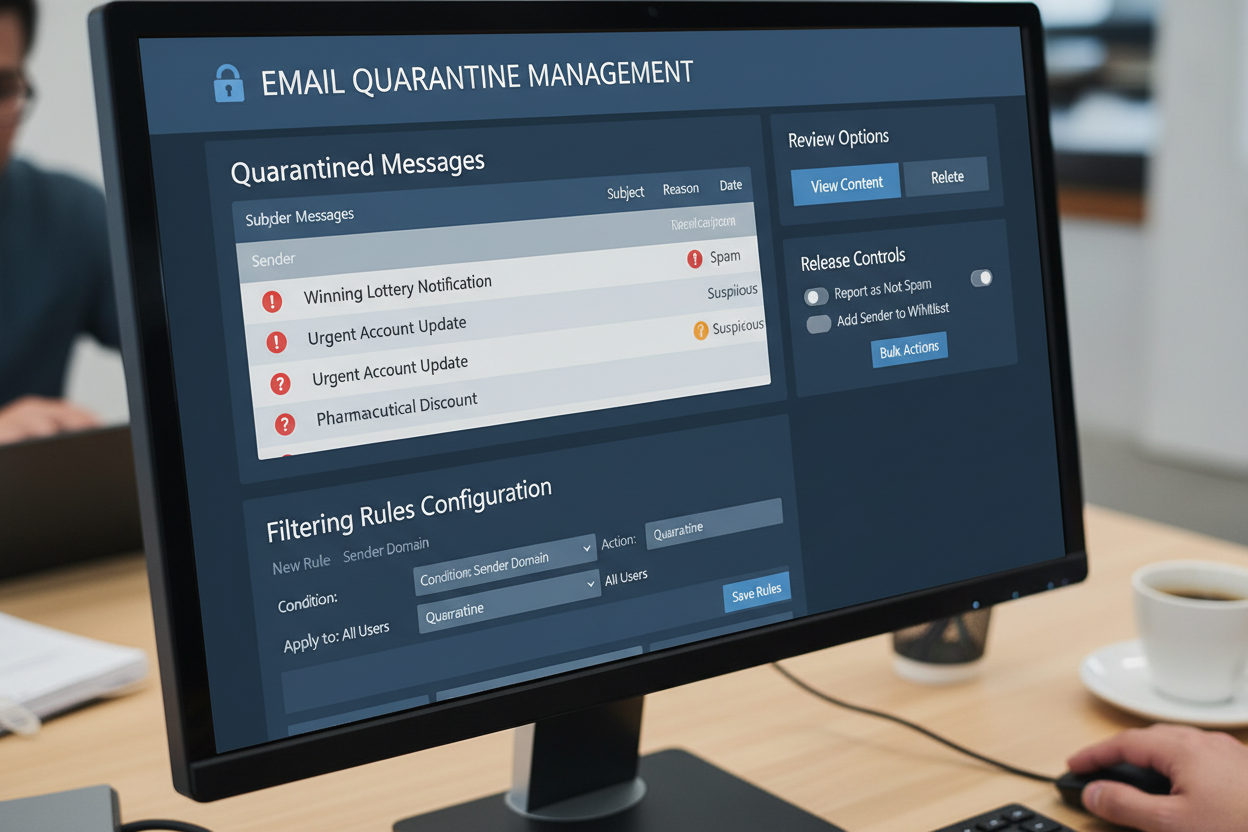 Email quarantine management system